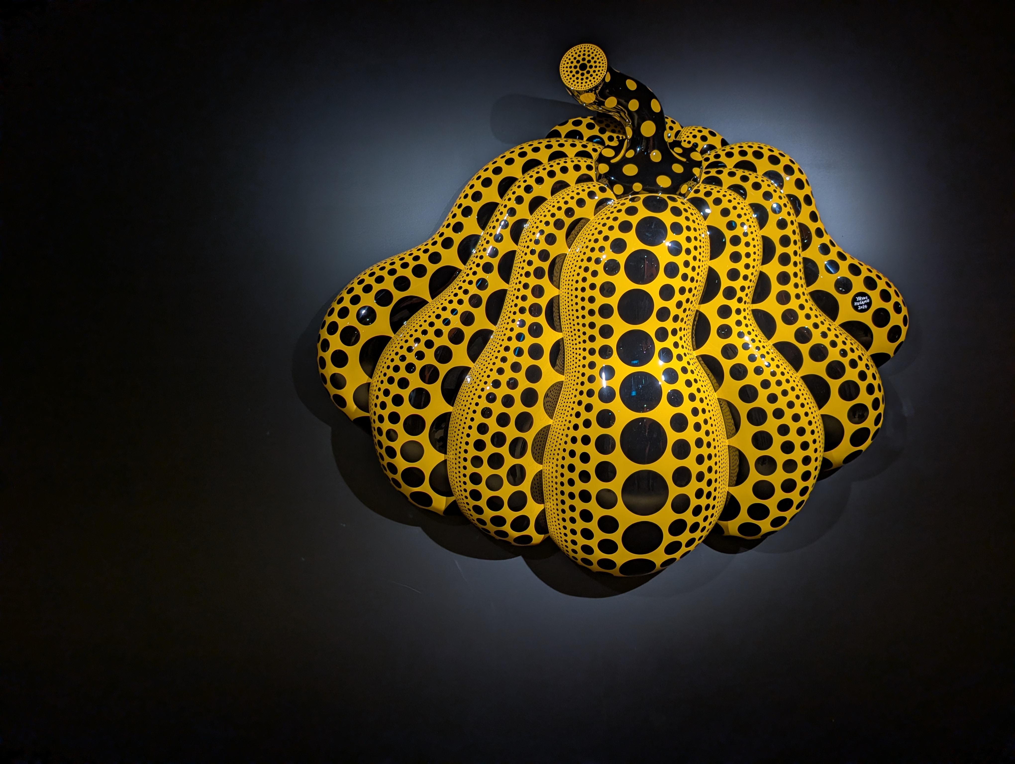 Photo of Yayoi Kusama's Polka Pumpkin from the National Gallery of Victoria